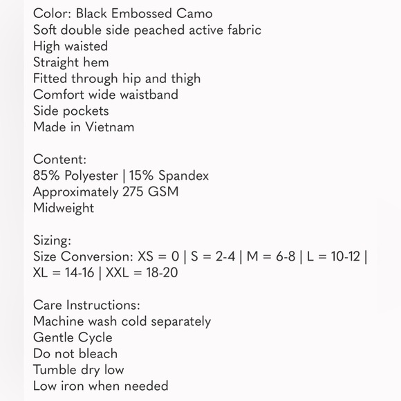 MARIKA SPORT Women's Black Embossed Camo High Waist Athletic Leggings XL - Picture 4 of 4